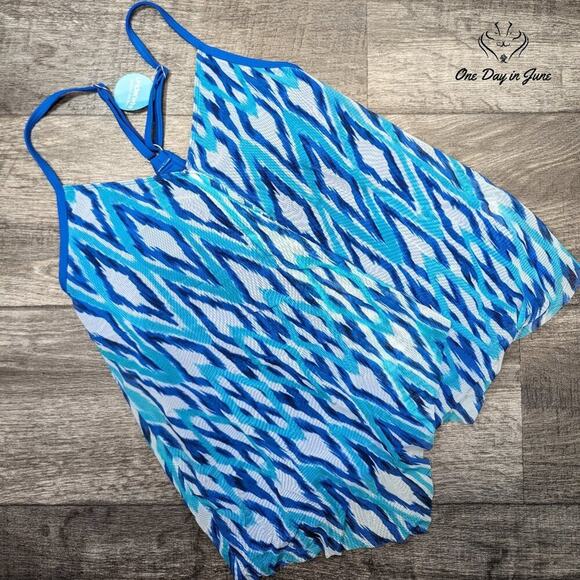 Beach House Layered Underwire Tankini Top Size 6 - Picture 1 of 5